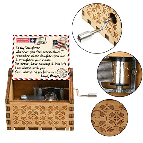 Doptika Engraved Color Music Box - Perfect Gift for Daughter from Mom - Straighten Your Crown (MB-342-Momdau) Christmas Gift Ideas for Her