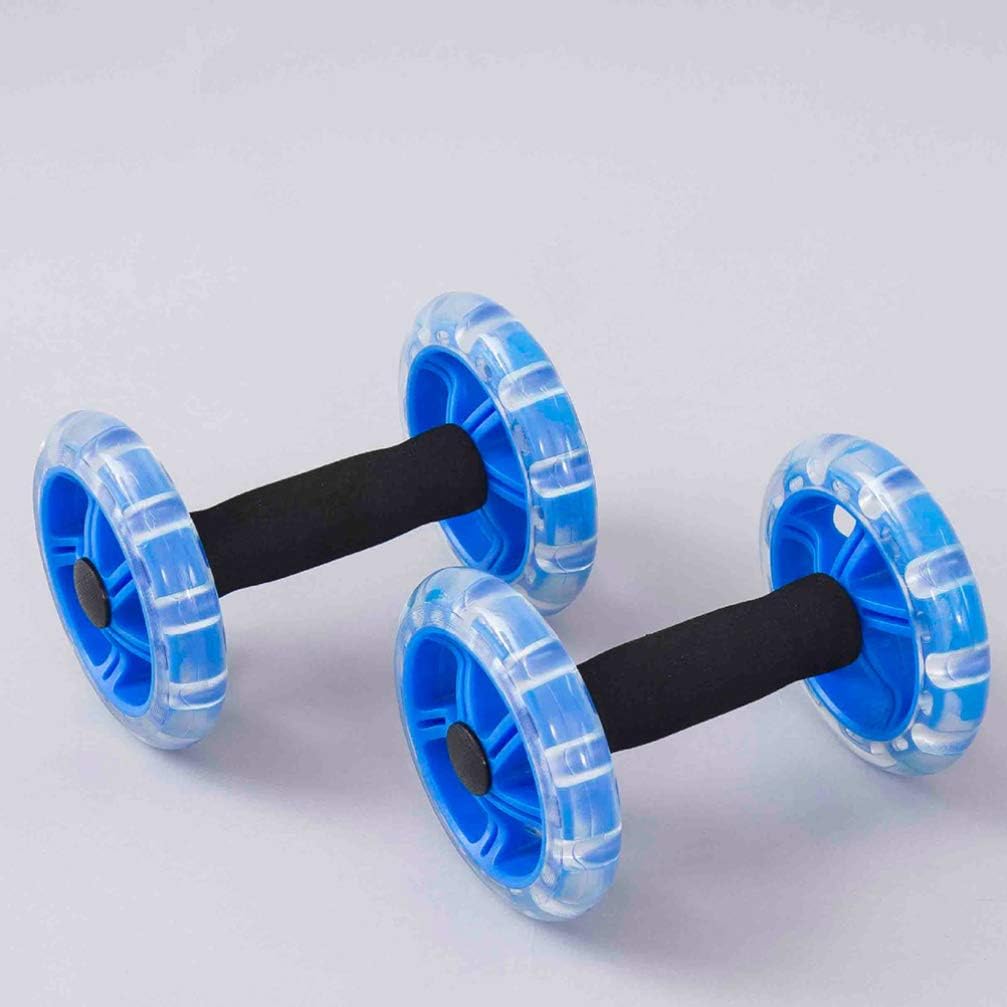 Device Ab Roller Wheel Abdominal Exercise Roller Abdomen Training Wheel Gym Workout Equipment for Fitness Use Blue Dumbbels
