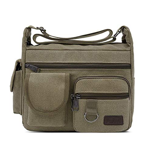 Sac à bandoulière pour hommes en toile multicouche voyage