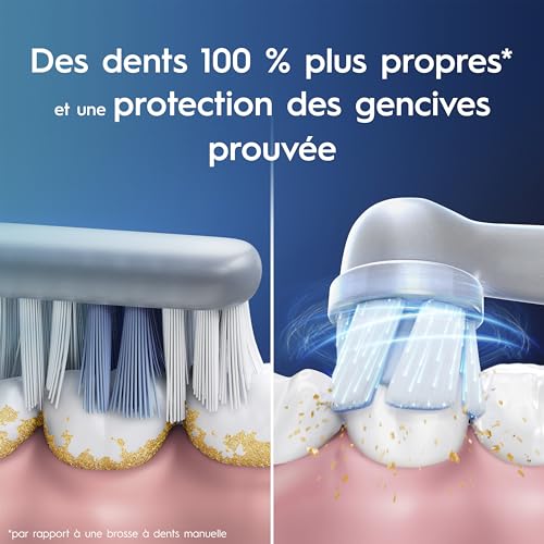 Image of Oral-B iO 3 Electric Toothbrush, with 3 Heads, Designed by Braun, Blue