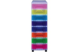 Really Useful Box Tower Drawer 8 Drawers Clear Rainbow Clear