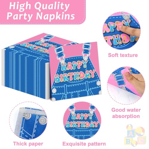 Image of 96 Pcs Girls Party Decorations Cartoon Teacher Plates and Napkins Happy Birthday Tableware Set Decor Supplies for Birthday Baby Shower Girl Cartoon Party Favors for 24 Guests