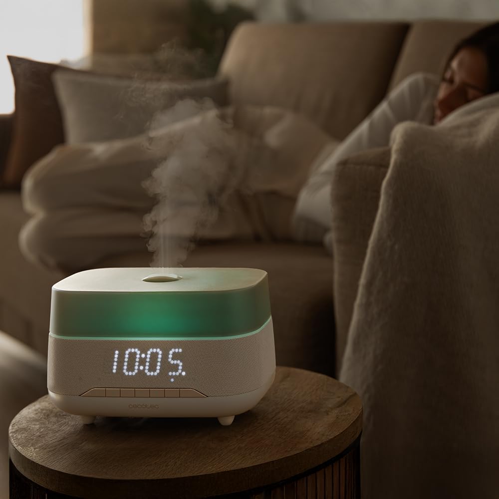 Cecotec PureAroma 1300 Hydra Speaker Difusor de Aromas Ultrasónico 300ml Bluetooth LED Temporizador 5h 3 Modos Vapor Aromaterapia