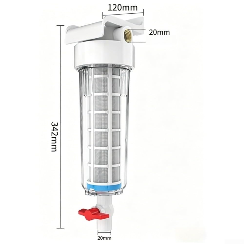 Filtro de agua para toda la casa con autolimpieza de succión inversa para pozos rurales y eliminación de sedimentos de agua del grifo (34 pulgadas)