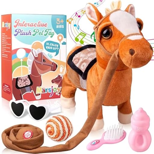 Marsjoy Juguete de Pony para Caminar, Canto Musical, Baile, Peluche, Interactivo, Pasear, Caballo con Correa, Robot de Pony, de Peluche, Animales de Peluche, Cabeza de Sacudida | Ya disponible en tu tienda friki favorita! En mundofriki.es! Marsjoy Juguete de Pony para Caminar, Canto Musical, Baile, Peluche, Interactivo, Pasear, Caballo con Correa, Robot de Pony, de Peluche, Animales de Peluche, Cabeza de Sacudida | Ya disponible en tu tienda friki favorita! En mundofriki.es!