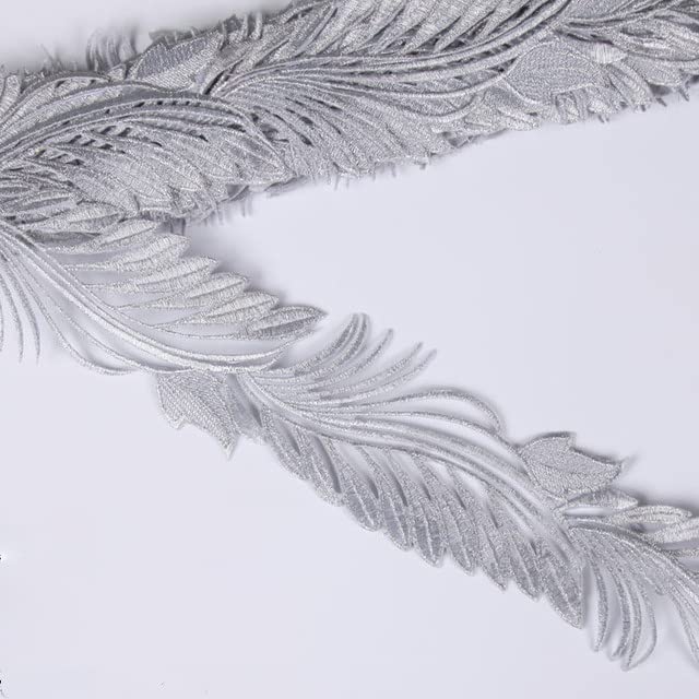 metri/lotto Cos costume ricamo pizzo oro argento 3,5 cm abiti performance sul palco fai da te applique patch accessori in tessuto-10 argento