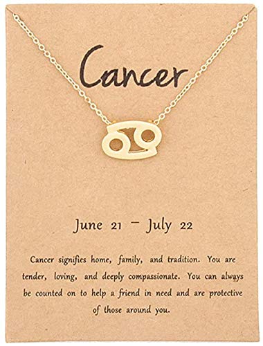 Preisvergleich Produktbild CKAWM Halskette 12 Constellation Libra Anhänger Halsketten Jungfrau Halskette Geburtstagsgeschenke Nachrichtenkarte Für Frauen Mädchen Schmuck
