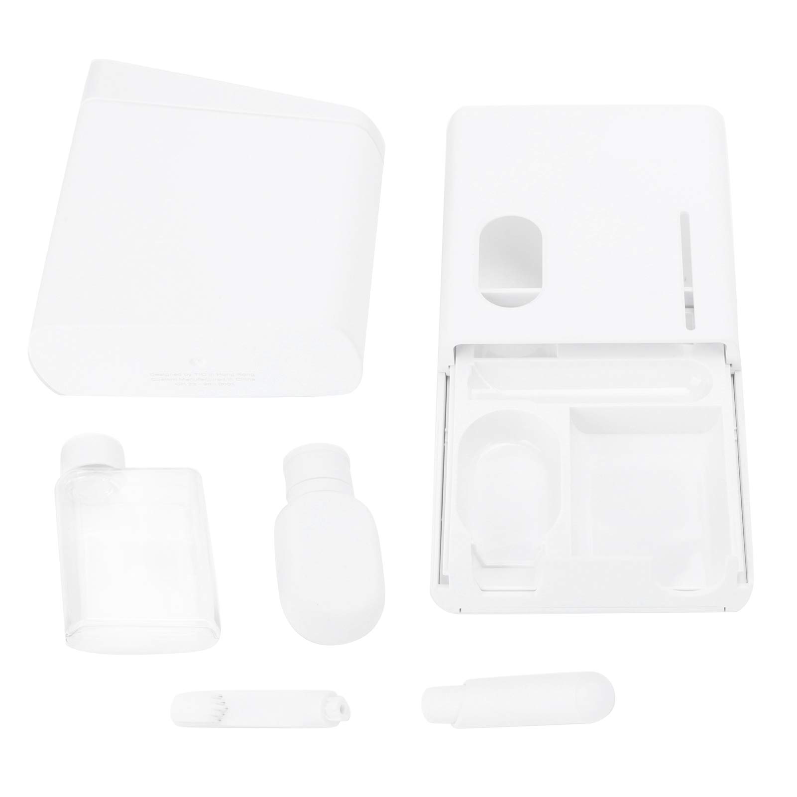 Tragbare Mundpflege-Zahnpasta-Box-Set, Bart-Reiseset, Toilettenartikel, Aufbewahrungsbox, kompakt, leicht, ABS, Reiseutensilien für Männer, Frauen, unterwegs, (Weißes Mundpflegeset)