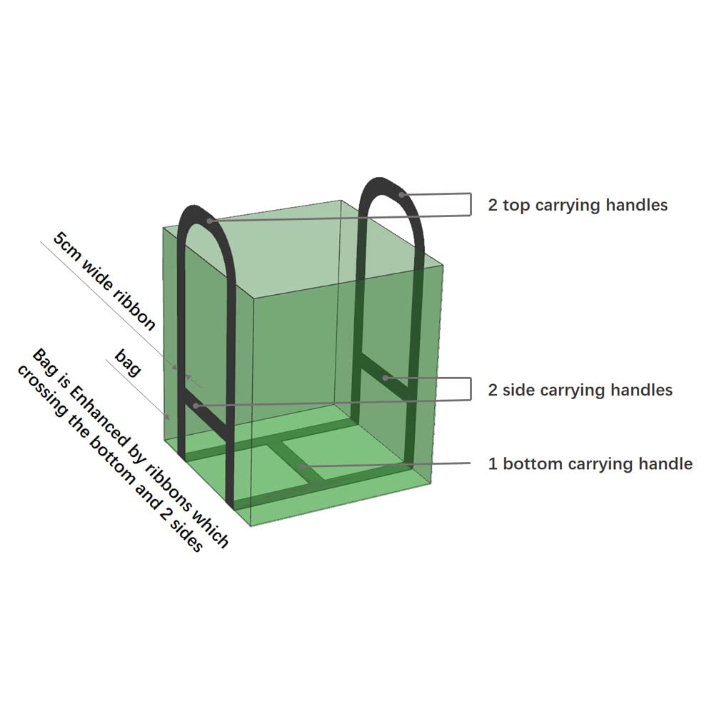 250 l × 2 sacchetti da giardino GRFELI, sacchi da giardino per rifiuti da giardino, sacchi per rifiuti da giardino, sacchetti in polipropilene intrecciati (60 x 60 x 70 cm)