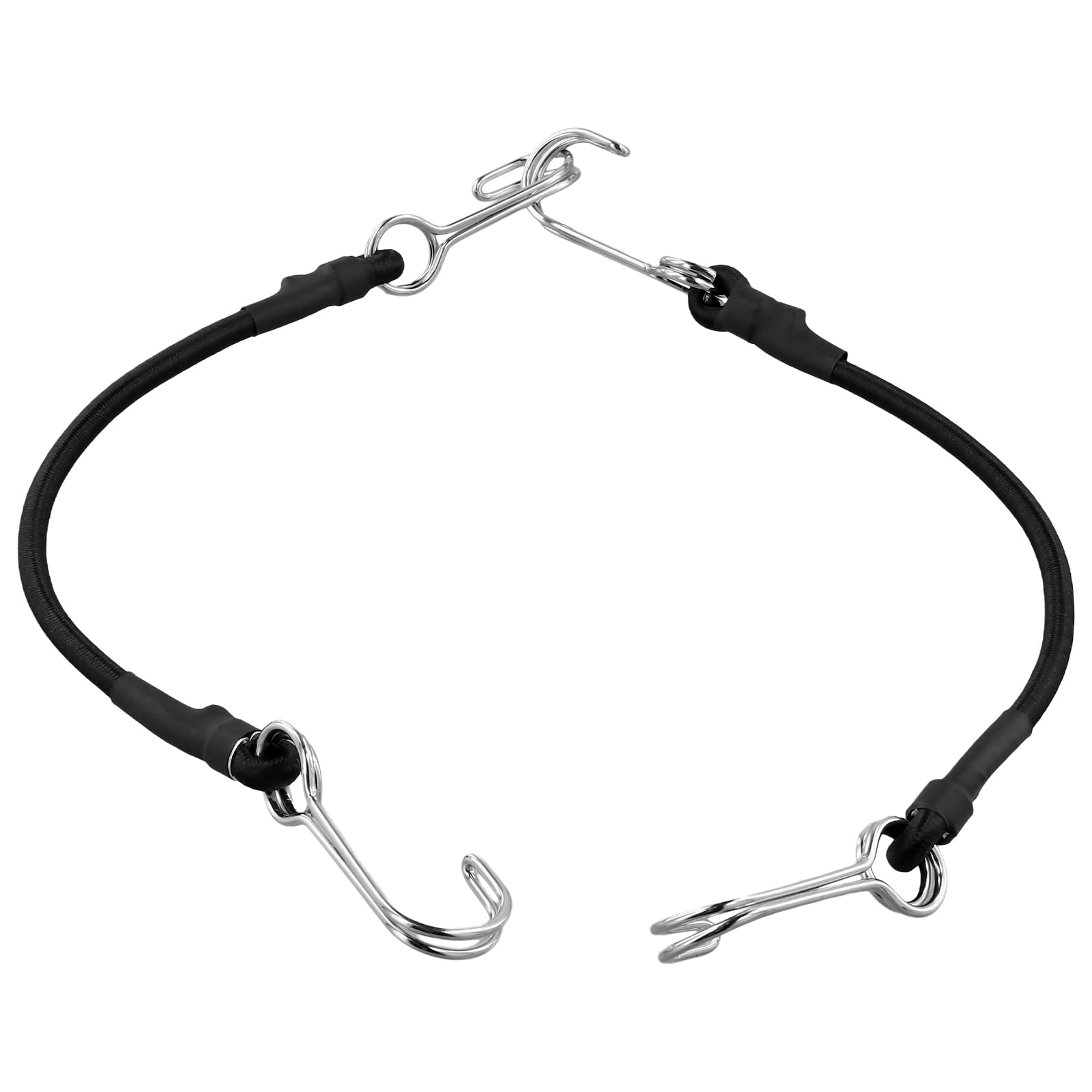20 Tensores Elásticos con Gancho 30cm, Goma Negra para Equipaje, Bicicleta, Camping, Transporte, Lona, Toldo, Coche