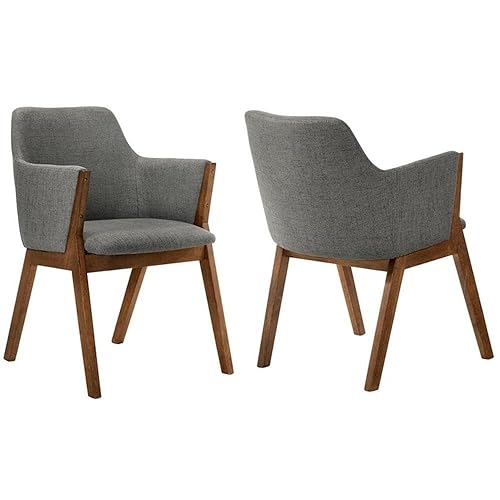 Renzo Fabric Wood Dining Side Chairs-Set of 2, 18" SH,