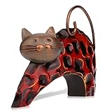 Tooarts Lazy Cat Animal Metal Sculpture Iron Statue
