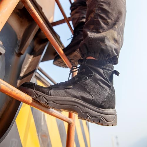 Image of FREE SOLDIER Men's Tactical Hiking Boots Lightweight Comfortable Work Boots Combat Boots 6 Inches(Black 9)