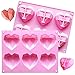 MEZHEN Molde de Pastel de Silicona Molde de Corazon 3D Moldes de Silicona para Hornear Antiadherente Moldes para Tartas Gelatina Jabón Muffin Pudín 2 piezas