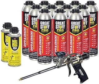 GREAT STUFF PRO Gaps and Cracks - 30oz Fireblock Foam Insulation Sealant, Pack of 12. Closed Cell, Polyurethane Expanding Spray Foam. Seals & Insulates Gaps Up to 3