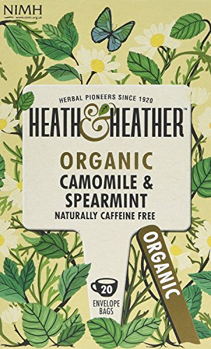 Heath & Heather - Organic Camomile & Spearmint Tea • Soothing Herbal Fusion for Calm & Digestive Ease • Caffeine-Free • Vegan • Multipack 6 x 20 Boxes (120 Tea Bags)