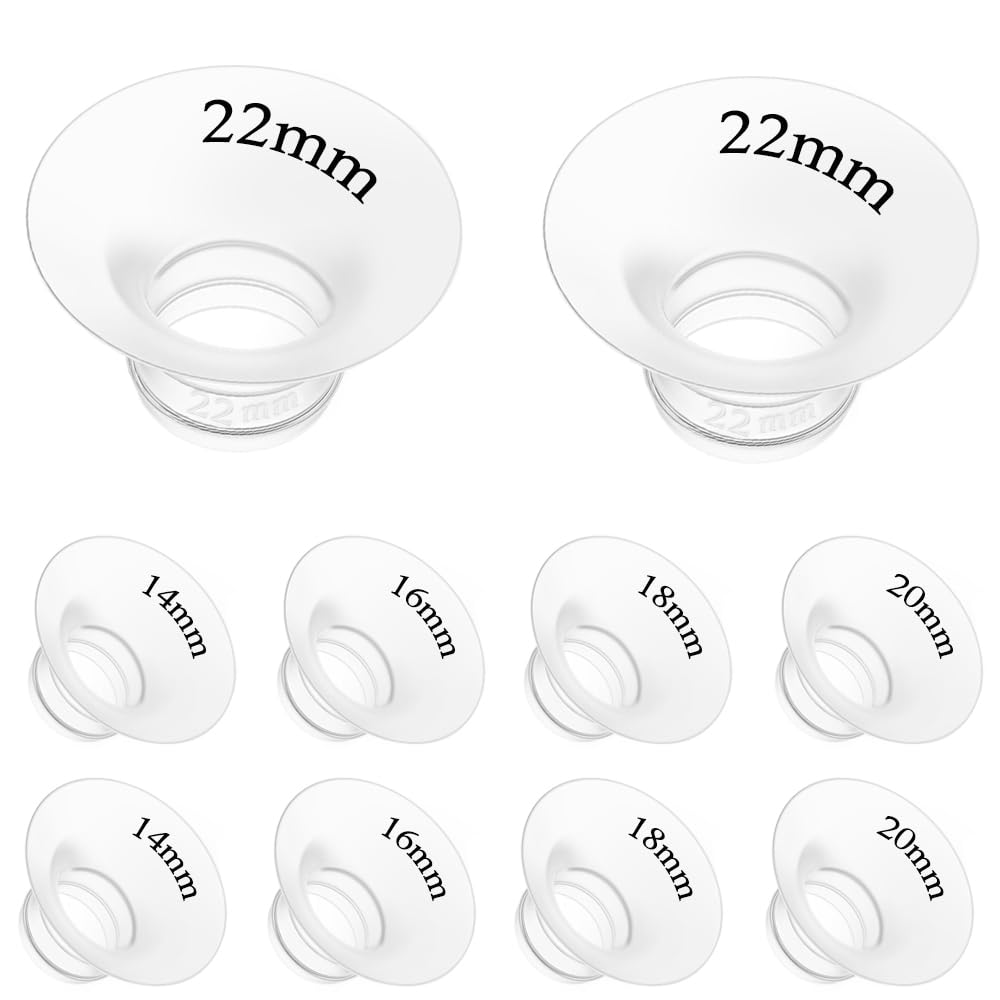 10Pcs Flange Insert 14/16/18/20/22mm*2 Compatible with Momcozy M5/M9/M6/V2 Pro/V2 pro/S12 Pro/S9 Pro/Spectra/Medela/eufy/Elvie/Lansinoh/Paruu P10
