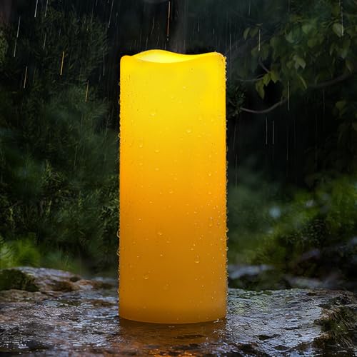 Image of Homemory Large Solar Candles Outdoor Waterproof, 4 inchx10 inch, Dusk to Dawn, Solar Powered Flameless Candles for Outdoor, Lanterns