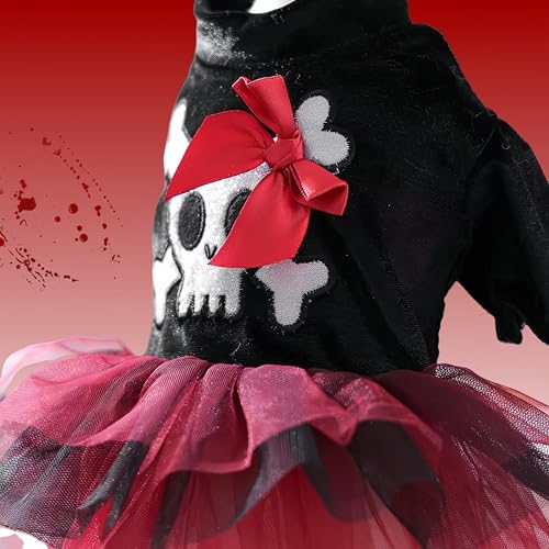 Disfraz Halloween para perro pequeño vestido Skull Lolita miniatura 6