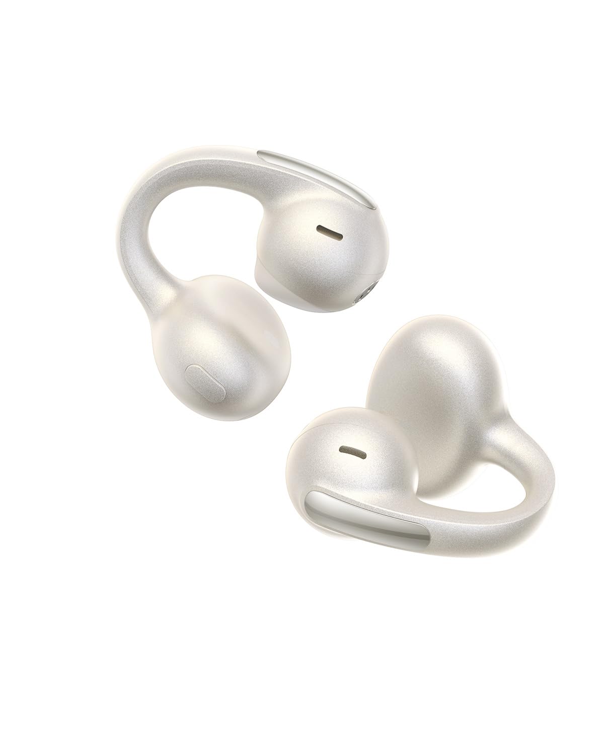 Bowie MC1 Pro Open Ear Clip-On Headphones, Hi-Res LDAC & HiFi4 Acoustic Sound, 5g Ultra-Lightweight Comfort, SuperBass 2.0, DNN 4-Mic AI Clear Calls, IP67 Waterproof, Bluetooth 6.0 (White)