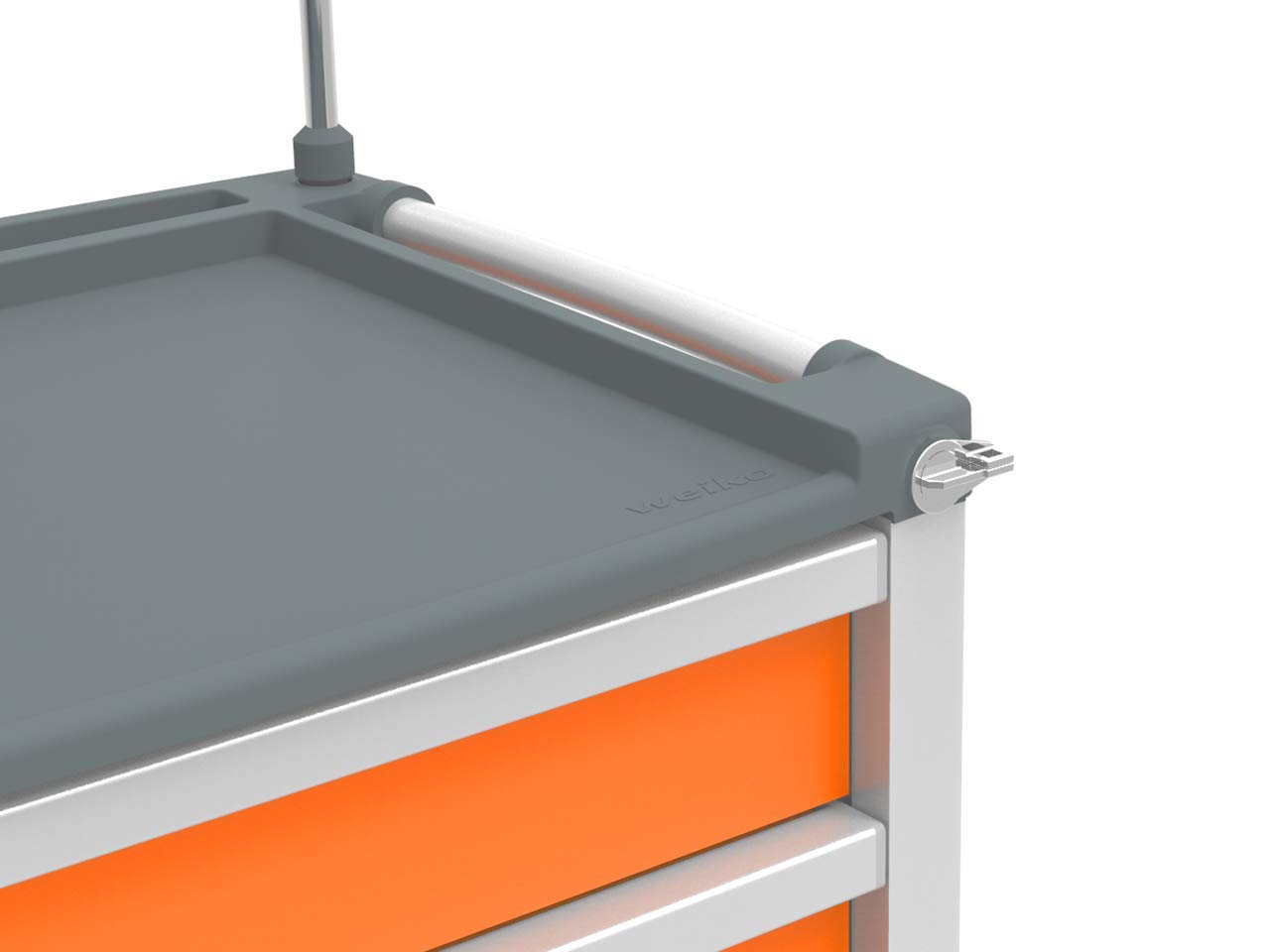 GIMA - Compact medium kart emergenza, in alluminio, con 4 cassetti, arancione, 804x616xh975 mm, 45668