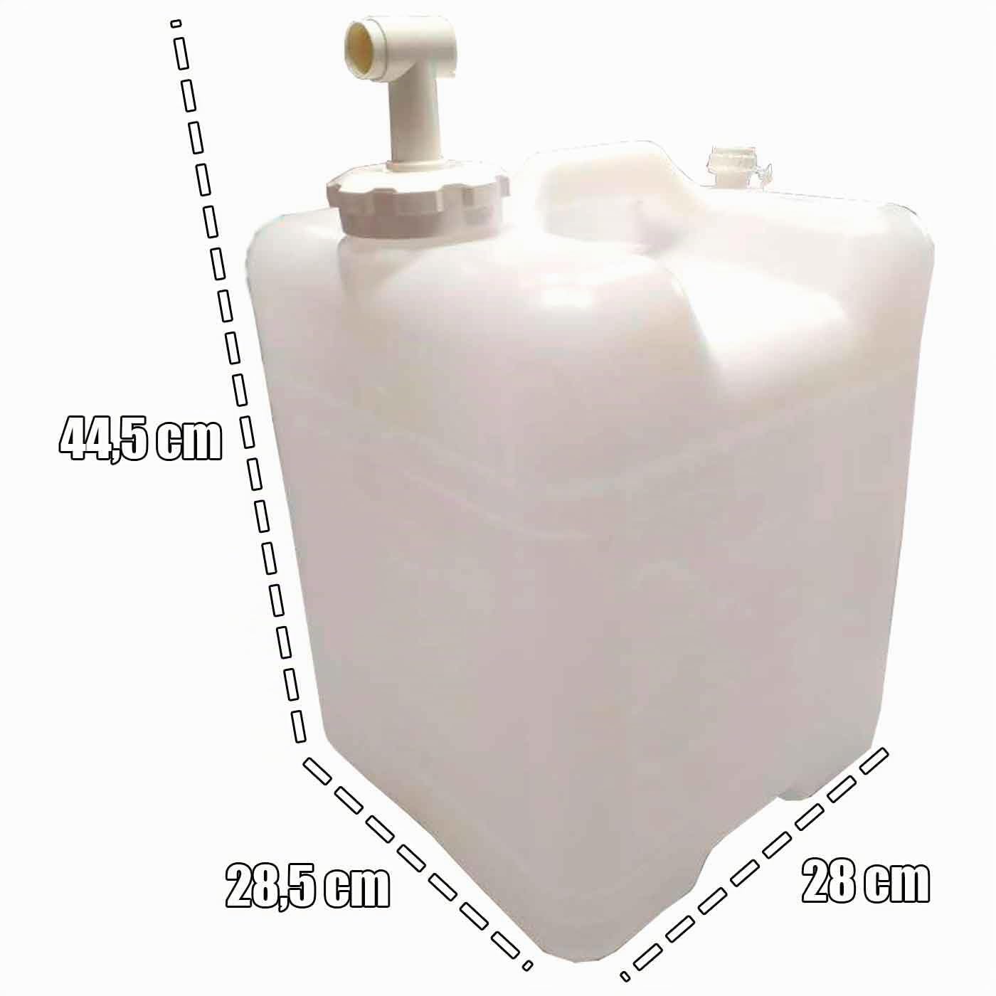 AC - Bidón con grifo y cierre hermético, Ideal para el almacenamiento de liquidos, fabricado en plástico, 26 Litros de capacidad, 44,5 x 28 x 28 cm, Ref. 41165