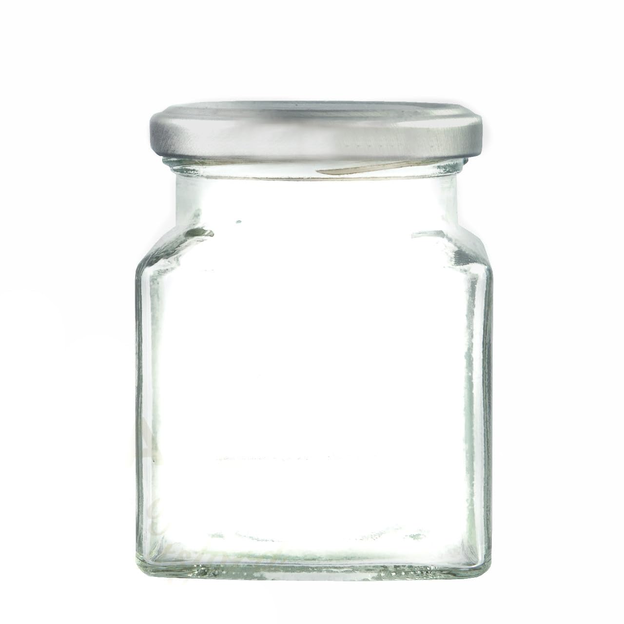 Wares Of Knutsford Silver Lid 12 X 282Ml Square Glass Jar (Pack Of 12, )
