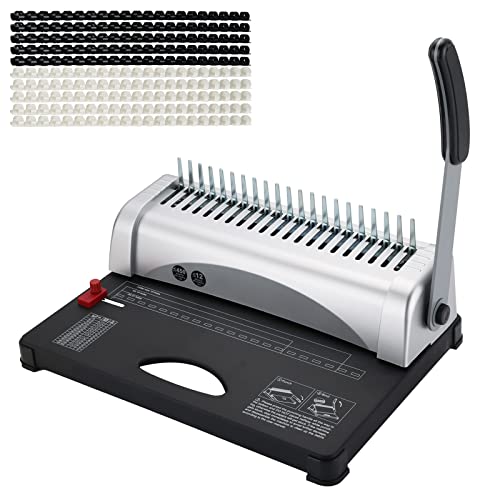 MYFULLY-Comb-Binding-Machine-21-Holes-450-Sheets-Paper-Punch-Binder-with-Starter-Kit-100-PCS-PVC-Comb-Bindings-Perfect-for-Letter-Size-A4-A5-or-Smaller-Sizes-Office-Documents MYFULLY Comb Binding Machine, 21-Holes, 450 Sheets, Paper Punch Binder with Starter Kit 100 PCS PVC Comb Bindings Perfect for Letter Size, A4, A5 or Smaller Sizes Office Documents - Image 1