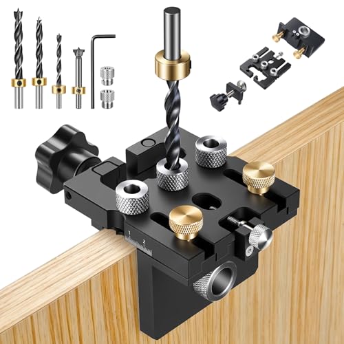 Kit 3 En 1 De Plantilla Para Posicionamiento, 6/8/10/15 Mm Pocket Hole Jig Kit De Plantilla De Clavija, Guía De Perforación Localizador Ajustable, Para Taladrar Y Realizar Conexiones