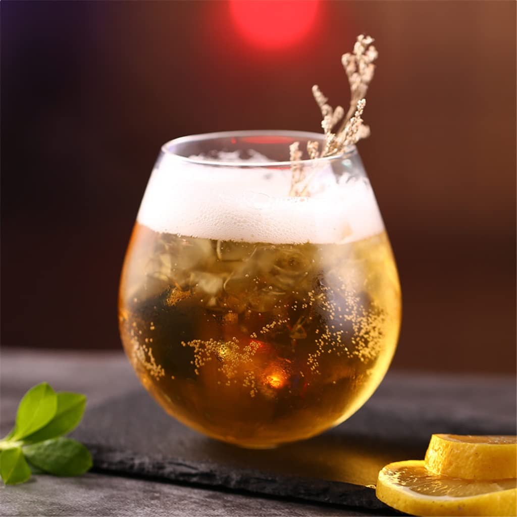 Milageto Forme de boule de verre à cocktail avec support tasse à boire verre à whisky gobelet verre à dégustation pour la maison cadeaux de mariage accessoires, 475mL Milageto Forme de boule de verre à cocktail avec support tasse à boire verre à whisky gobelet verre à dégustation pour la maison cadeaux de mariage accessoires, 475mL