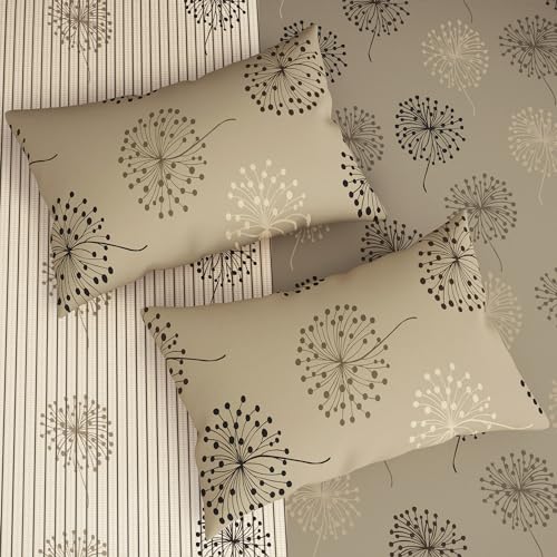 Image of Story@Home Cotton Bedsheet for Double Bed with 2 Pillow Covers 186 TC 225x250 cm, Beige, Floral Queen Size Bed Sheet | Perfect for Home Decor & Ultimate Comfort | Ideal for Gifting