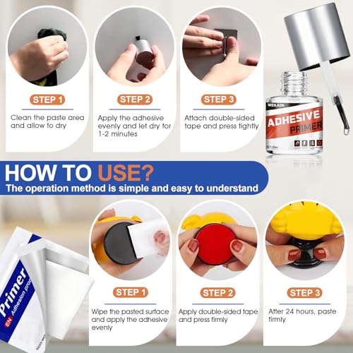 WEILAOK Kunststoff Haftvermittler, Haftvermittler, Haftgrundierung, Haftgrund Vorbehandlung, Primer Adhesive für Doppelseitiges Klebeband, Kunststoff, Metall, Industriekleber, Sekundenkleber, 10ml*2
