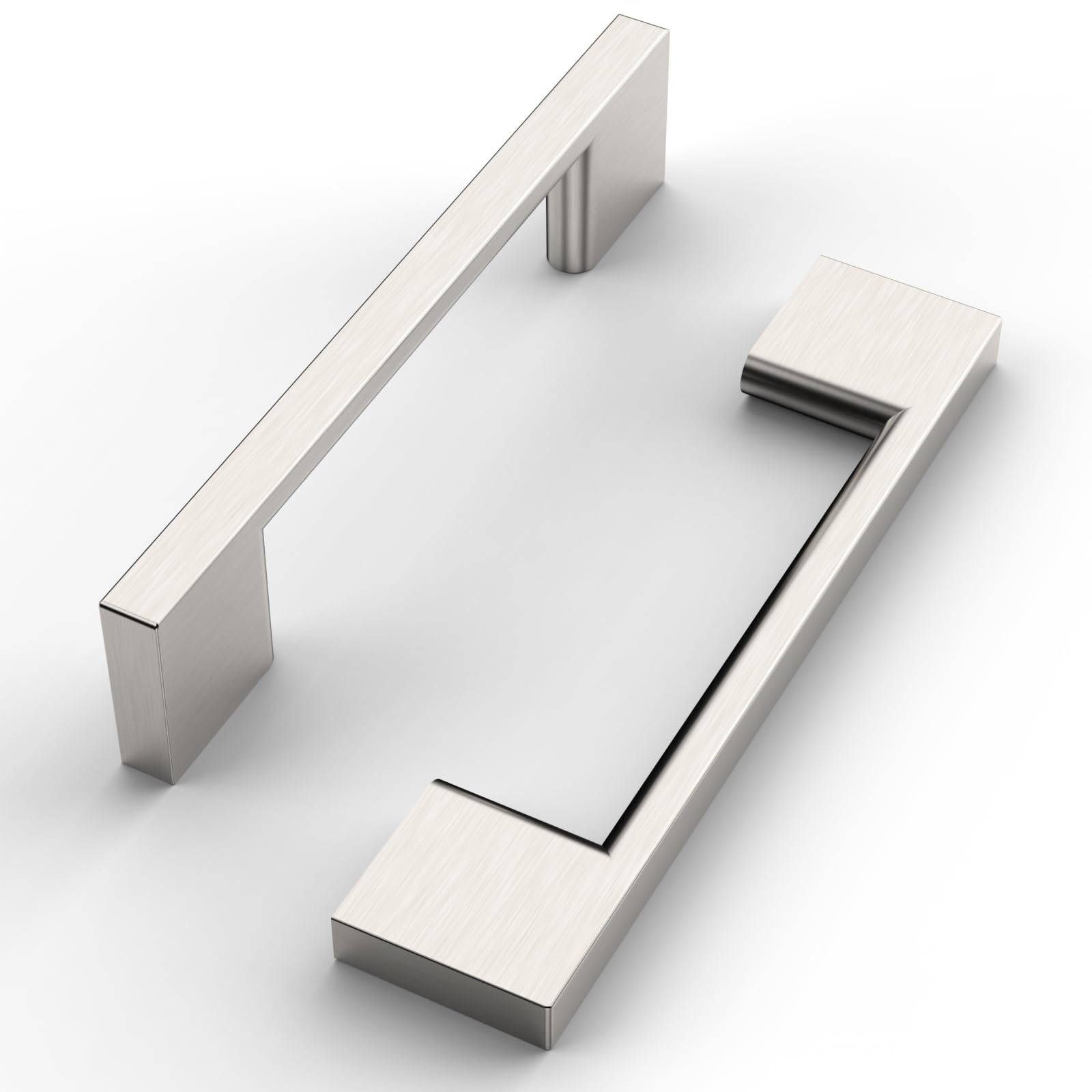 FILTA 10 Pack 3.75 Inch(96mm) Hole Centers Brushed Nickel Cabinet Pulls,Stylish Satin Nickel Cabinet Pulls Zinc Alloy Cabinet Hardware for Cabinets