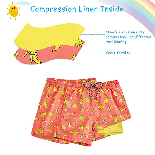 Image of Cozople Boys Swim Trunks Compression Liner Swim Shorts Quick Dry Bathing Suit with Boxer Brief Swimwear 2-20T