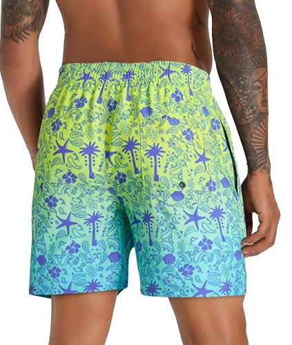 Image of APTRO Men's Swim Trunks with Compression Liner 5 Inch Bathing Suit Beach Swimsuits