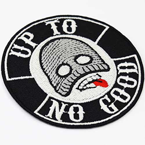 Biker Patch "Up To No Good" Heavy Metal Patch To Iron On For All Fabrics | Funny Quote Badge For Clothing And Leather | Festival Sticker | Motorcycle Accessoire | 3.15X3.15 In #TOP5