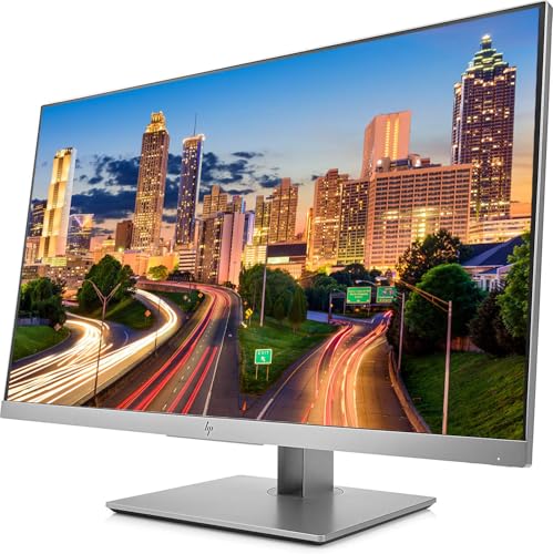 Image of HP EliteDisplay E273q 27 Inch IPS LED Back-lit Monitor (1FH52A8#ABA) 2-Pack Bundle with Desk Mount Clamp Dual Monitor Stand