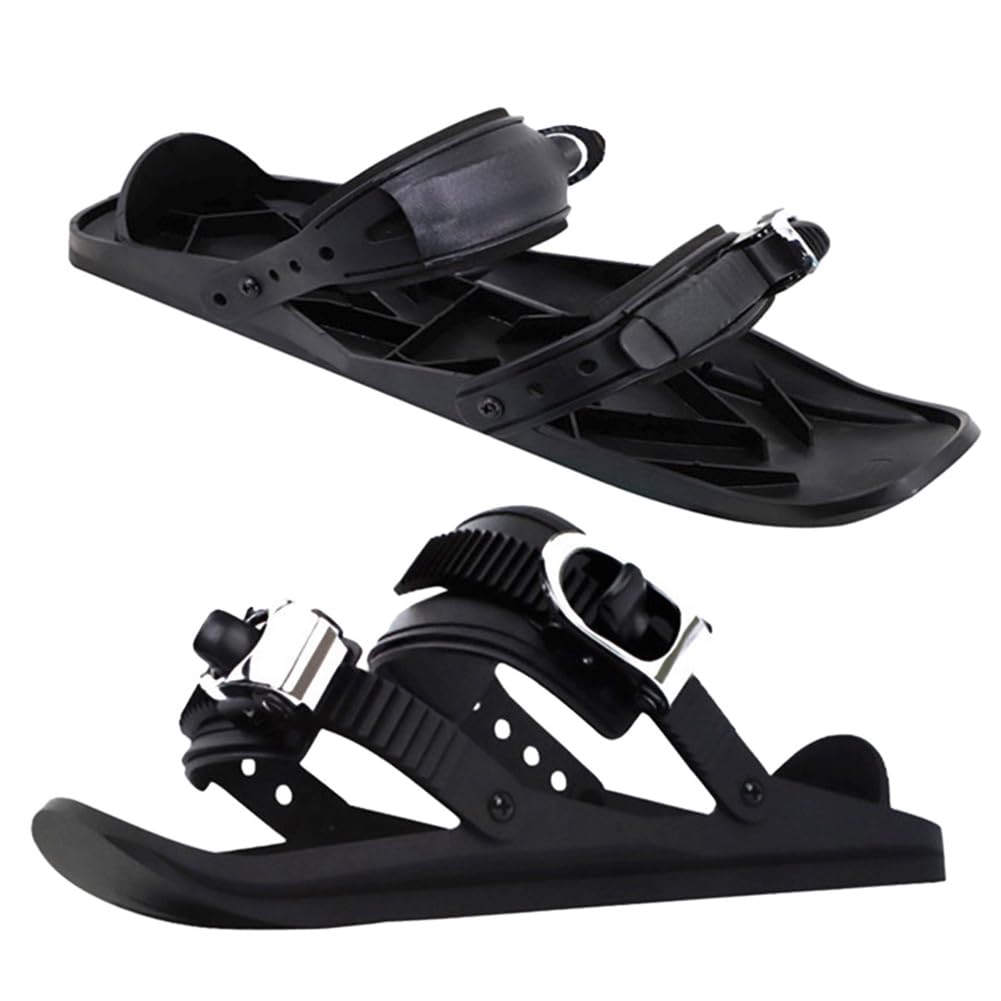 Mini Ski Skates for Snow, Mini Short Ski Skates with Storage Bag Short Mini Skating Ski Shoes Adjuatable Short Snow Skateboard Portable Ice Skates for Snow Winter Sports