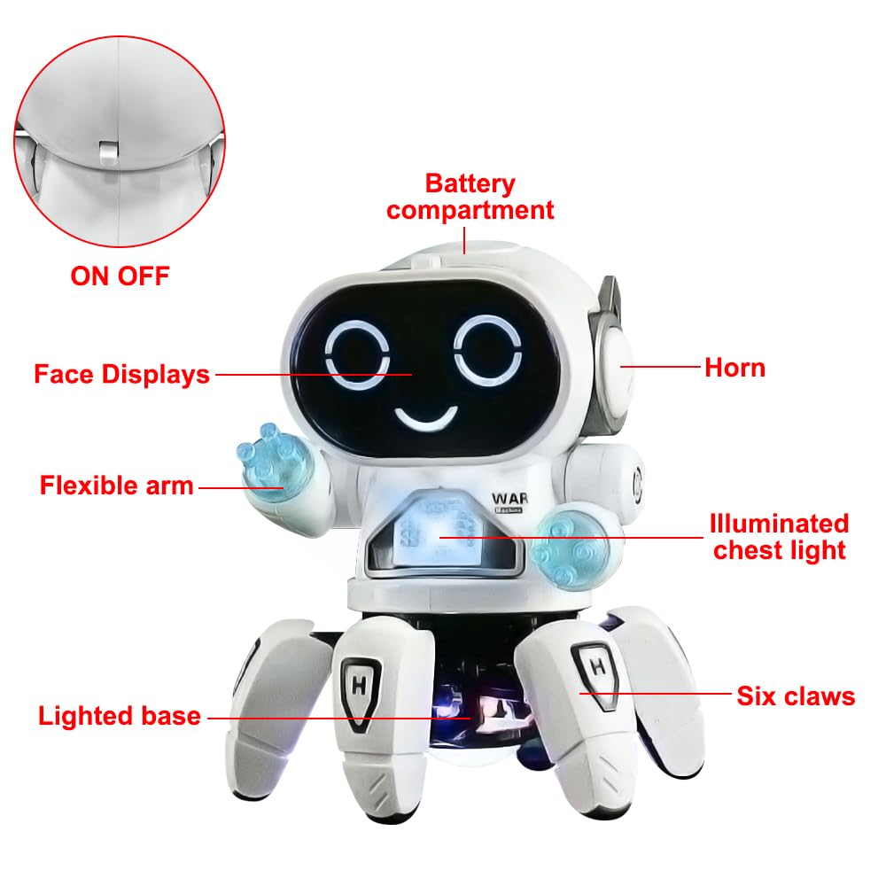 Roboter Spielzeug für Kinder, Begleitroboter mit Bunter Lichtprojektion, Tanzen, Singen und Gehen, für Alter 4-12 Jahre als Geburtstagsgeschenk