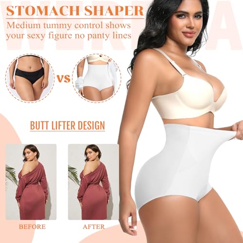 Image of Werena Tummy Control Shapewear Panties for Women Panty Girdle High Waisted Body Shaper Cross Shaping Underwear