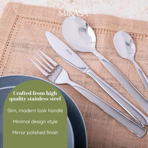 Mikasa Beaumont 16pc Stainless Steel Cutlery Set, Gift Boxed, Silver - Image 2