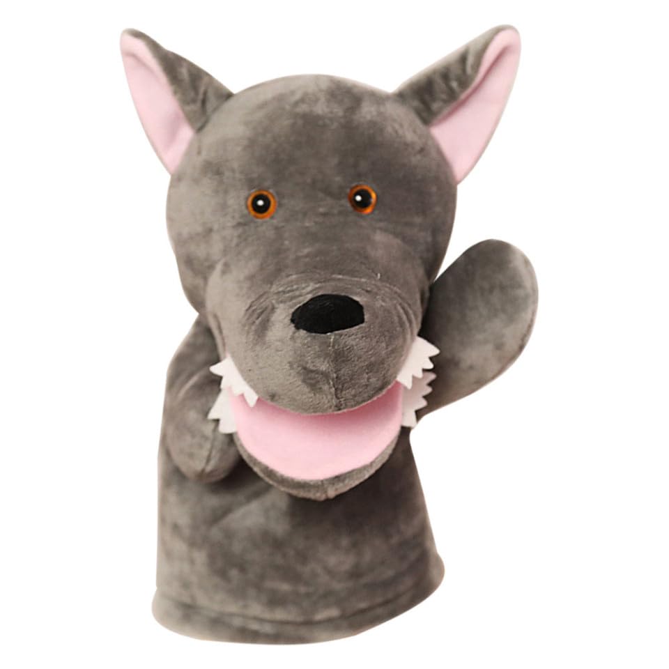 Marionnette à Main Loup en Peluche PP Coton, Jouet Interactif | Conte Interactif Parent-garçon et Filles, Améliore la Motricité, pour Garçon et Filles et Adultes
