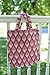 Retro Print Cotton Canvas Tote Market Book Beach bag with Zipper - Handmade Gift Ideas for Women (Pink Retro)