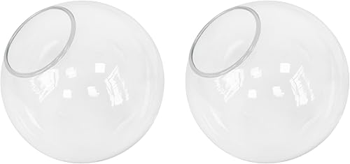 Koko&Yukina Paquete de 2 globos de vidrio transparente de 6 pulgadas para accesorios de luz, globos de repuesto para accesorios de luz, pantalla de
