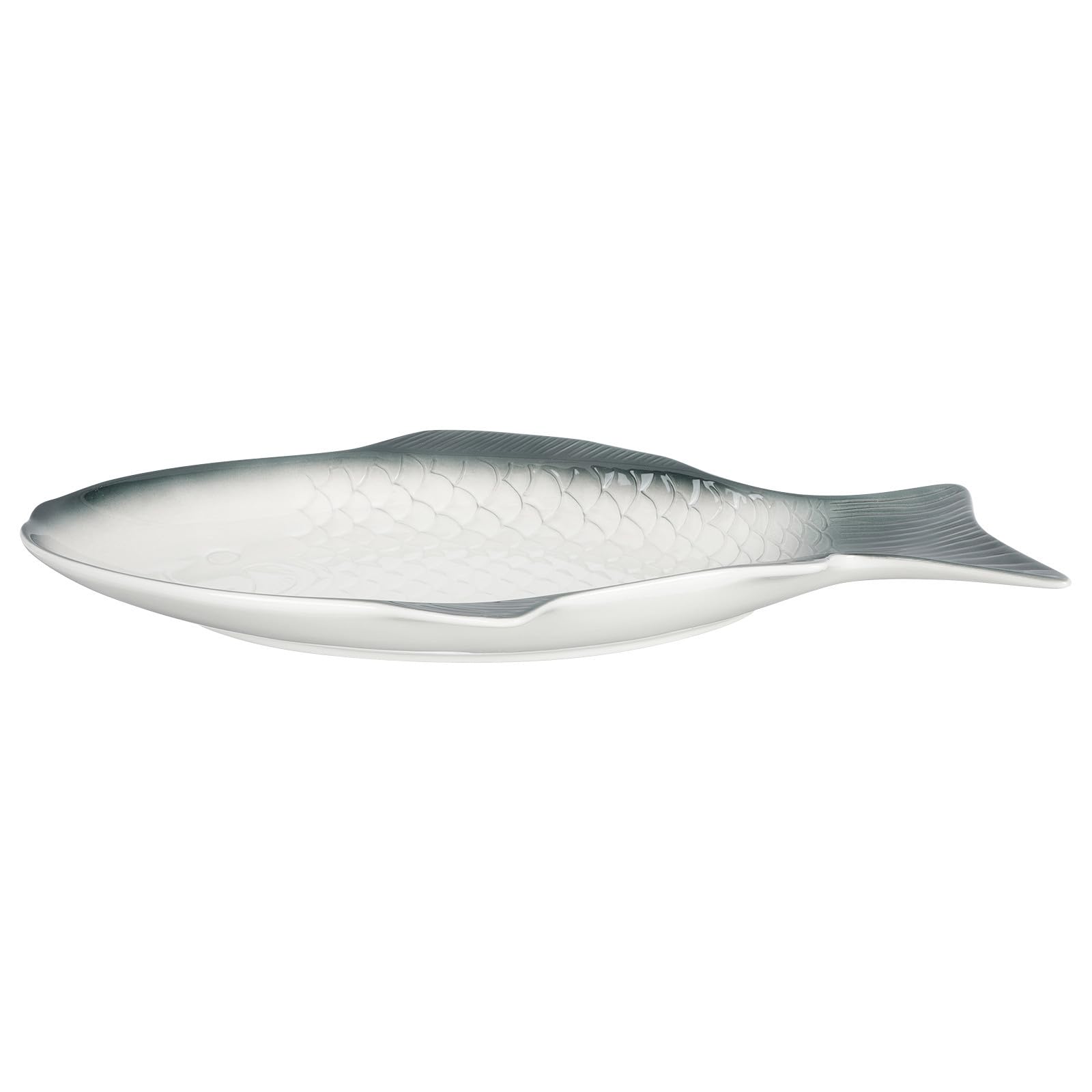 Didiseaon Bandeja de Comida al Vapor de Cerámica Forma de Pez para Servir Pescado, Diseño Elegante y Delicado Adecuado para Mesa Festiva