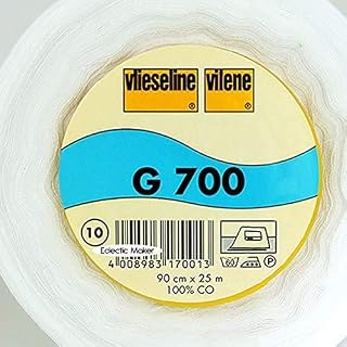 VILENE G700 - Medium Woven Cotton Interfacing - IRON ON - 1 metre - white