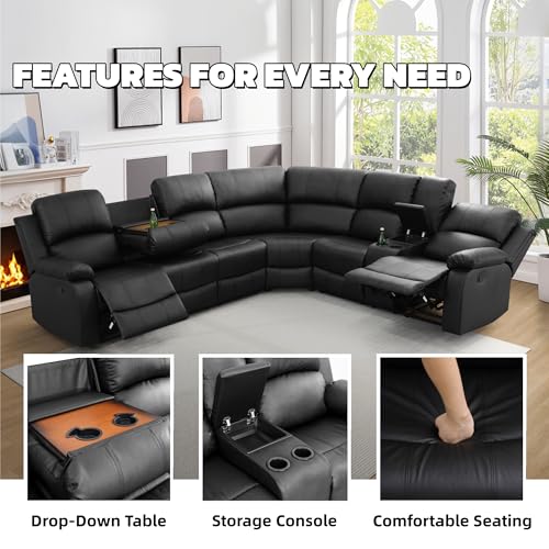Manual Recliner Sectional Sofa Set