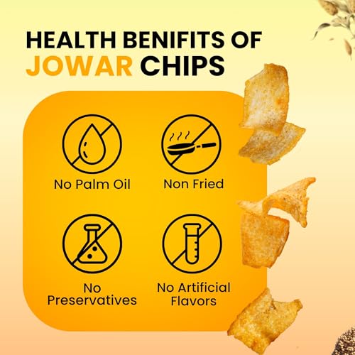 Image of Healthy Master Jowar Chips Combo 600g (100g Each) Pack of 6 | Light & Crispy | High Protein Chips | Gluten-Free | No Maida, No Palm Oil | Low-Calorie | Healthy Snacks for Adults & Kids