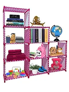 PHILOSHOP Multipurpose Bookshelf| Metal Portable Storage Shelve for Books Storage Organizer| Kids Book Rack| Bookcase for Home Furniture |Cabinet 9 Shelves for Bedroom Office Living Room