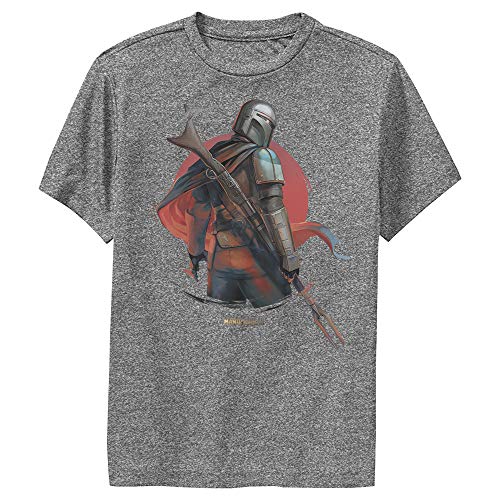 STAR WARS Boy's The Mandalorian Mythosaur Skull Logo Performance Tee